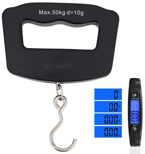 ProBytes Digital Luggage Weighing Scale - Precise Measurement, 10 Grams to 50 Kg / 110 Lbs, Tare Function, LED Display, Metal Hook, Easy Grip Handle, 2 x AAA Bat, Carry on/Cabin Baggage/Suitcase