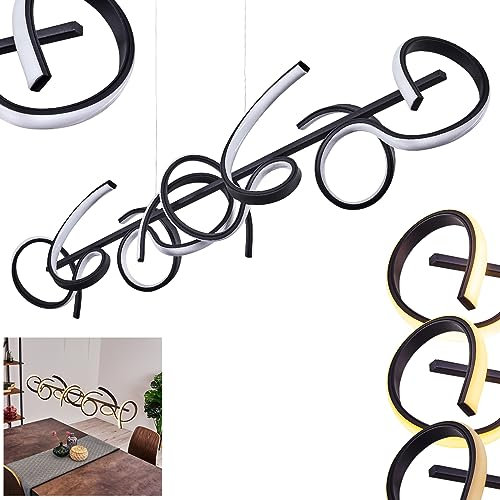 LED Pendelleuchte Bazuin, Hängelampe aus Metall/Kunststoff in Schwarz/Weiß, Hängeleuchte dimmbar über herkömmlichen Lichtschalter, Höhe max. 135 cm, LED 4 x 10,2 Watt, 2800 Lumen (insg.), 3000 Kelvin