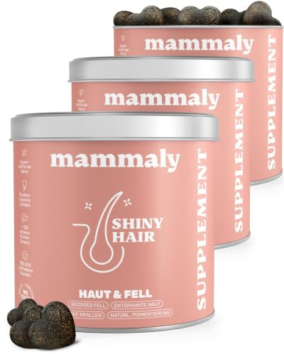 mammaly 3er Spar-Paket: Shiny Hair® Fellpflege für Hunde mit Bierhefe | 360 Snacks mit Nachtkerzenöl, Algenöl - gegen Juckreiz, mattes Fell - DLG zertifiziert - mit Tierärzten entwickelt