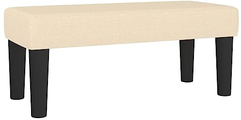 vidaXL Sitzbank Polsterbank Bank Flurbank Bettbank Betthocker Garderobenbank Wohnzimmer Schlafzimmer Eingangsbereich Flur Creme 70x30x30cm Stoff