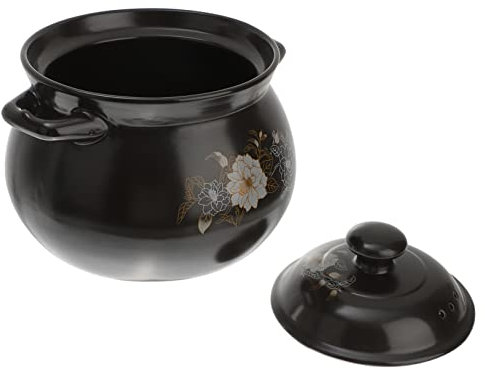 Cabilock 1 Casserole En Faïence Noire En Céramique Pour Soupe Et Ragoût Pour Une Cuisine Saine