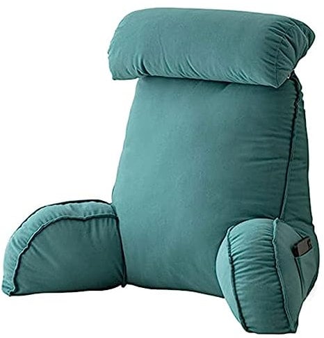 AMZZHAO Cuscino da Lettura con Braccioli,Cuscino Supporto Lombare,Cuscino Schienale Divano,con Cuscino per Il Collo a Rullo Staccabile,Ideale per la Lettura,Rilassarsi,Guardare La TV