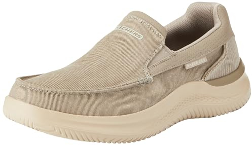 Skechers Hasting Fielden, Sin Cordones Hombre, Taupe Canvas, 44 EU