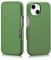 Mobiskin Hülle für iPhone 15 (6,1 Zoll), Handyhülle mit Leder, Case kompatibel mit MagSafe, Schutzhülle, Handy-Tasche, Slim Cover, dünn, Grün