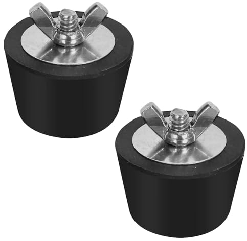 2 Pièces Bouchons en Caoutchouc pour Piscines, 38mm Bouchons D'hivernage de Piscine, Bouchon Piscine avec Vis Papillon en Acier Inoxydable pour Tuyauterie de Piscine Raccords (Diamètre 32-38mm)
