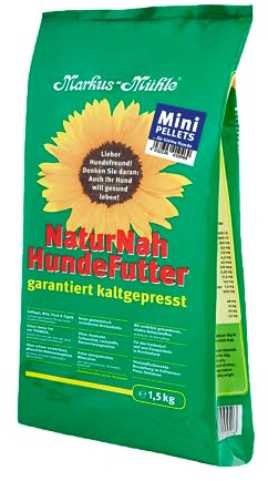 Markus Mühle NaturNah Mini Glutenfrei Kaltgepresstes Alleinfutter für kleine Hunderassen, ausgewachsene Hunde mit hohem Proteingehalt und wohltuenden natürlichen Inhaltsstoffen (1,5kg)