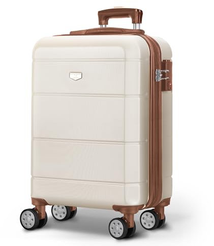 LUGG 20 Inch Jetset Lightweight Travel Carry On Suitcase, ABS, Water Resistant & TSA Lock - Easyjet Overhead (55x35x23cm)