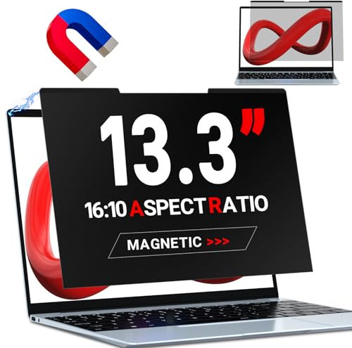 ZOEGAA Magnetischer Laptop Sichtschutz 13.3 Zoll Seitenverhältnis 16:10 für Lenovo Hp Dell Acer Asus, Abnehmbarer Laptop Sichtschutzfolie Blickschutzfolie Entwickelt&Produziert
