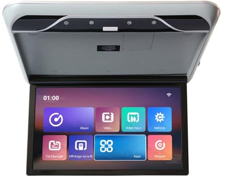 Moniteur de plafond Android pour camping-car et véhicule utilitaire, télévision haute définition de 19 pouces, système de divertissement arrière,Grey-2+32G