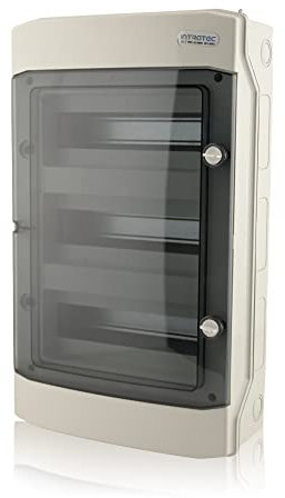 Boîte à fusibles en saillie IP65 pour pièces humides - Petit répartiteur 3 rangées - 36 modules - Installation dans le jardin ou d'autres espaces extérieurs - Répartiteur de courant - Boîtier de