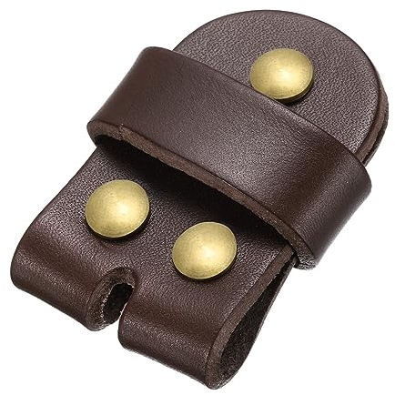 QUARKZMAN Leder Gürtel Pin Schnalle mit Nieten 35mm Gürtelkopf Verbindung Schleife für Handwerk Männer Frauen Gürtel Zubehör (Kaffee)