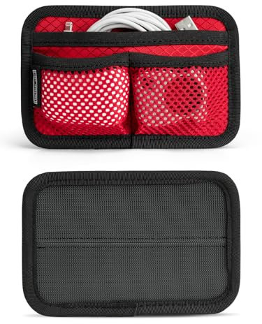 TACTICAL_GEEK TCM3 Mini EDC Organizer Board, Rucksackzubehör Mit Offener Tasche & Netztasche, Nutzliche Admin-Tasche Einlegeplatte Mit Klettmodul-Organizer Für Den Täglichen Gebrauch, Rot