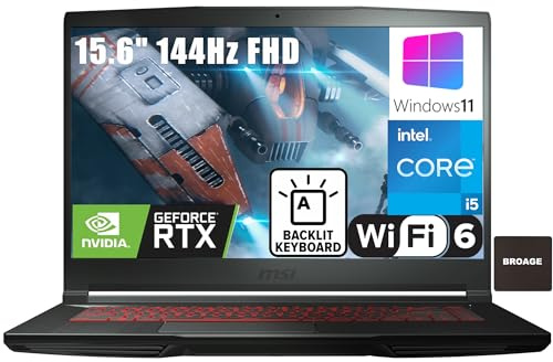 MSI GF63 Thin 15.6 144Hz FHD Gaming Laptop Computer, Intel Hexa-Core i5-11400H (Beat i7-10875H), 32GB DDR4 RAM, 1TB PCIe SSD, GeForce RTX 3050 4G, WiFi6, BT5.1, Backlit Keyboard, Windows 11, Zivcul
