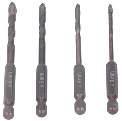 Betonbohrer 6 Mm, 4-teiliges Legierungsglas-Set, 3 Mm-Set, Kunststoffbohrer, Bohrer, 4 Mm Stahl-Glasbohrer, 5 Mm Glasbohrer-Set, Keramikbohrer, Steinbohrer-Sets