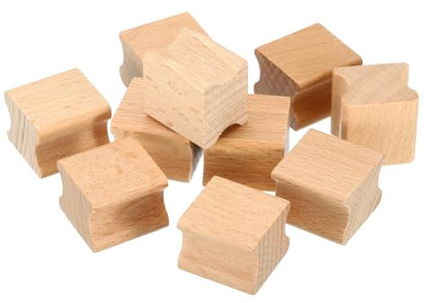 PATIKIL 20x20mm Leere Holzstempelhalter, 20er Packung Hartholzstempelgriffe für Stempelherstellung DIY Basteln Stil 2, Braun