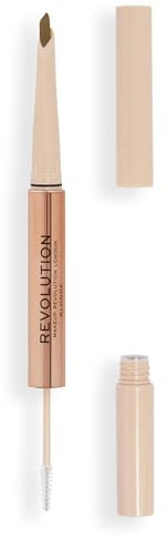 Makeup Revolution, Fluffy Brow Filter Duo, Brow Pencil & Eyebrow Gel, Available in 5 Shades, Bronde, 1pc
