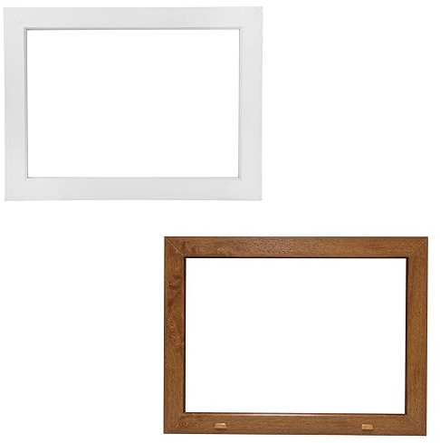 Kunststoff/Schau/Garagen Holzoptik PVC FIX Festverglasung Fenster Fest Hochwertiges Höchste Premium Qualität VEKA 3-Fach Verglasung Innen Weiss Außen Goldene Eiche 50x90cm 500x900mm