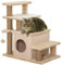 PawHut Hundetreppe 3/4 Stufen 66 cm Hoch Haustiertreppe mit Schlafhöhle, Rampe, Sipielball, Katzentreppe für mittelgroße Katze Hunderampe Einstiegshilfe für Bett, Sofa, Couch, Beige