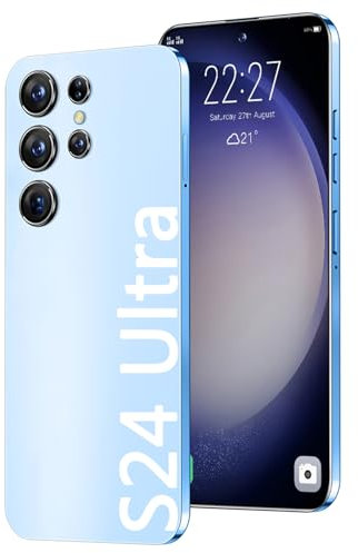 Gqudyi Smartphone S24 Ultra, Android 10, 6800mah, 7.3 Pouces, 5g, Téléphone Portable, 50mp, 108mp, 6 Go + 128 Go, Verrouillage par Empreinte Digitale, Stylo Externe(Size:6+128GB,Color:Bleu)