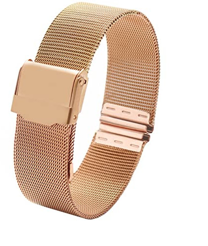 DJSFCN Milanaise-Armband für Damen, schlichtes Armband, 12, 13, 14, 15, 16, 17, 18, 19, 20, 22 mm, Metallgewebe, modisches Trend-Armband für DW AR, 18 mm, Achat