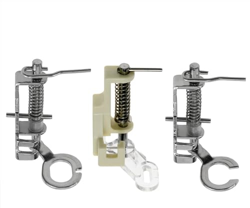 PIYANYO 3 Stück Metall-Nähmaschinen-Drückfuß für alle Nähmaschinen mit niedrigem Griff von Brother, Singer, Janome, Babylock und mehr, einschließlich geschlossener Zehen, offener Zehen und gesteppter