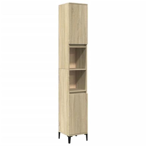 vidaXL Bathroom Cabinet Sonoma Oak 30x30x190 cm Engineered Wood