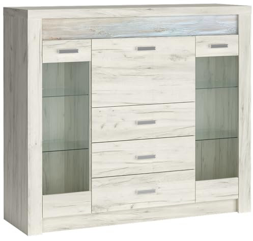 Lomadox Sideboard Kommode Highboard Anrichte Aufbewahrungsschrank Schubladenkommode Wohnzimmerschrank modern in weiß
