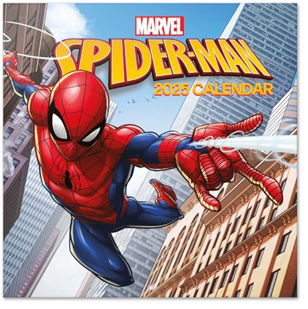 Grupo Erik Kalender 2025 Wandkalender 2025 Marvel Spiderman Kalender 2025 Familienplaner 2025 30 x 30 cm Jahreskalender Familienkalender 2025 - Offizieller Marvel Fanartikel