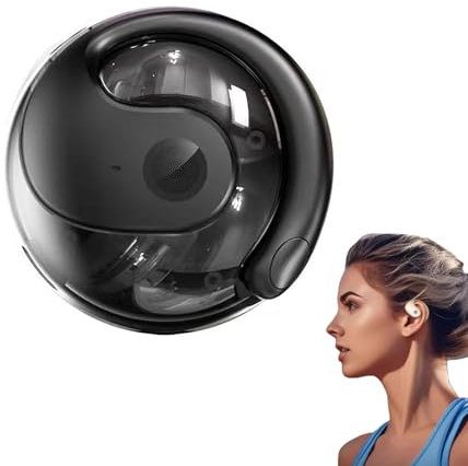OiyeaFi Afuera Open Ear Auriculares OWS Colgante 5,3 Bluetooth, HY-T26 Inalámbrico, 3D Estéreo Colgante Bluetooth, Impermeable Ruido Cancelado (Black)
