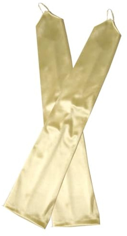 Blausky Damen Fingerlose Handschuhe,Lange Satin Handschuhe,Elegant Brauthandschuhe,Vintage Opernhandschuhe für Hochzeit Abschlussball Teeparty Party Kleidungs Zubehör,Adult Size,Grau
