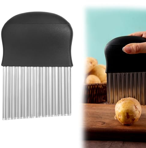 Apausvcm Wellenschneider,Riffelmesser aus Edelstahl,Pommes Wellenmesser,Wellenschnittmesser,Pommesschneider,Kartoffelschneider,Gurkenschneider,Gemüsehobel,für Pommes Kartoffeln Gemüse Obst Gurken