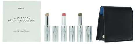 Byredo Blaues 3er-Set + Ledertasche: Solar Flare, Flower Play, Kumato Face Stic