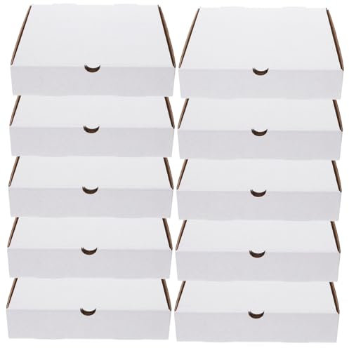 OUNONA Pizzakartons Lebensmittelecht aus Wellpappe Weiße Kraftpapier 30 Stück 15cm zum Mitnehmen und Schutz vor Verformung von Pizza und Kuchen