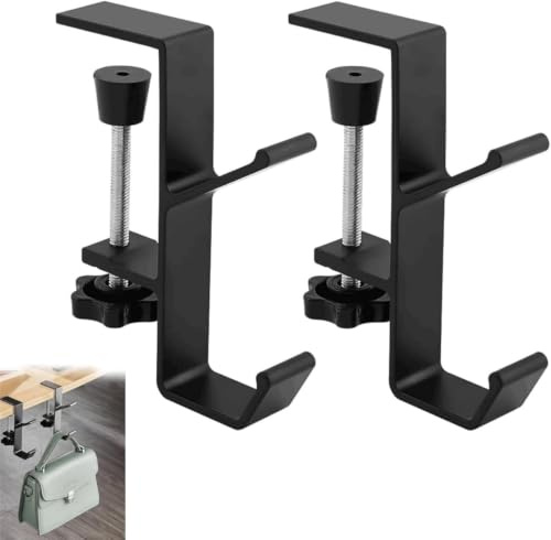 Guojanfon 3 soportes para bolsas de escritorio, abrazadera de gancho, colgador de mochila, soporte portátil para auriculares para reducir el desorden del escritorio, almacenamiento para colgar en la