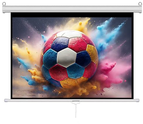 INMOZATA Leinwand Beamer Rollo 92 Zoll/ 216x152cm, 16:9 Projektor Leinwand | Leinwand Decke & Wandmontage Projektionsleinwand mit Lichtundurchlässig, Stufenlos Arretierbar Für Heimkino Büro Schule,Weiß