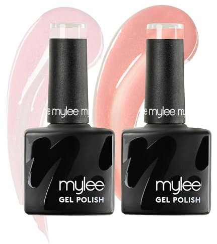 Mylee Gel Nail Polish Duo 2x8ml [Blushing Bride] - UV/LED Soak-Off Nail Art Manicure Pedicure for Professional, Salon & Home Use - Long Lasting & Easy to Apply, Vegan & Cruelty Free