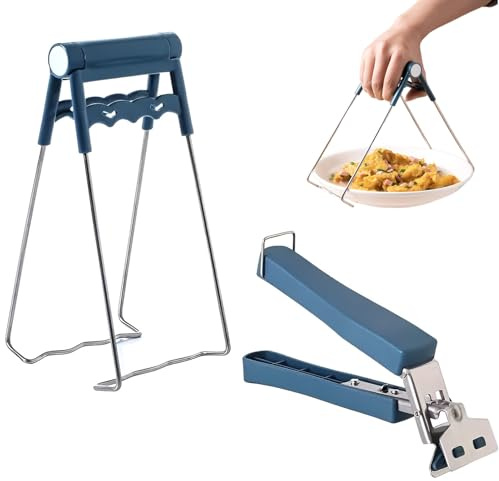 Zange 2er-Pack, SchüSselclip, Tellerclip, FüR HeißLuftfritteuse, VerbrüHschutzclip, Edelstahl Airfryer, Warme Gerichte, Mobiler Tellerclip, Tablett Greifzange FüR Airfryer