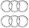 XCSJ 6 Stück Runde Karabiner 41mm Sehr Robust Zinklegierung Runde Karabiner Ring Karabinerhaken Rund Karabiner Rund O Ring für Schlüsselanhänger, Tasche, Schmuck, Diy (Silber,Dicke 5mm)