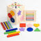 Haphiz Bebé de Madera Juguetes Montessori para 1 2 3 años Niños Niñas 4 en 1 niño Ｗood Forma Clasificador Color Clasificación Apilamiento Sensorial Juguetes Educativos Regalo de Cumpleaños