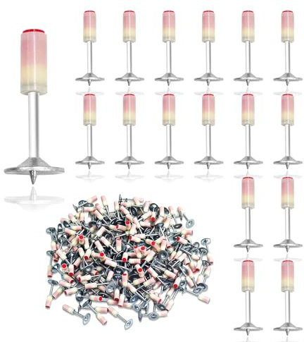 Lot de 200 mini clous ronds en acier de 7,3 mm pour plafonds, clous ronds pour pistolets à ongles, rivets de fixation murale, clous en acier à la main pour pistolet à ongles, couvre-fils