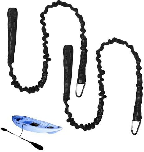 2 Stück Leash Sup,Kajak Zubehör, Paddel Leash,Leash Paddle,Mit Karabinerhaken,Schwarz Kajak Sicherheit Paddelleine,Für Sup Kajakfahren Bootfahren Kanufahren Kajakpaddel Zubehör 150-210cm Schwarz