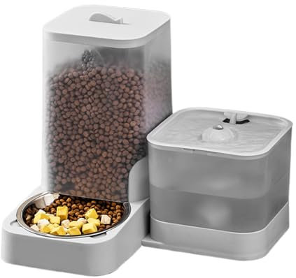 Mangiatoia elettronica per gatti – Ciotola automatica per cani di taglia grande – Ciotola in acciaio inox e contenitore per animali di piccola taglia media e grande