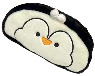 GAOFESA Weiches Plüsch-Federmäppchen mit Reißverschluss, Federmäppchen für Studenten, Erwachsene, großes Fassungsvermögen, Reise-Kosmetik-Aufbewahrungstasche, Süßer Pinguin