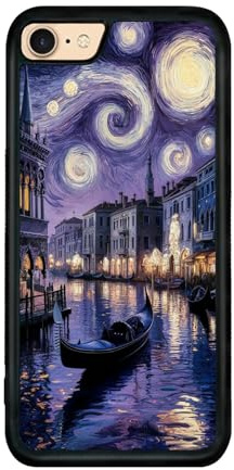 qizjio Van Gogh Starry Night Oil Painting Phone Case Shockproof Protective for iPhone 7/8/SE