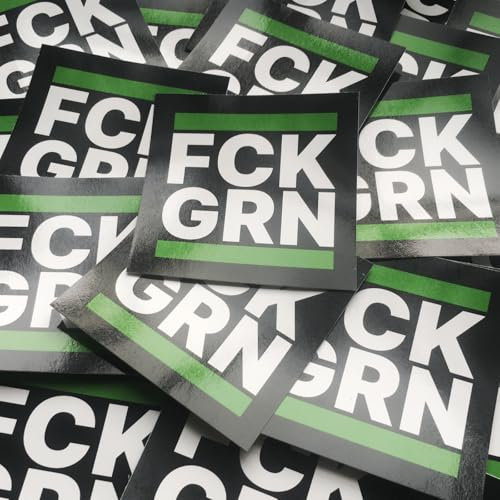 FCK GRN Aufkleber/Sticker 5 Stück, 5,2 cm Anti Grüne Ampel Weg Bundesregierung Baerbock Habeck