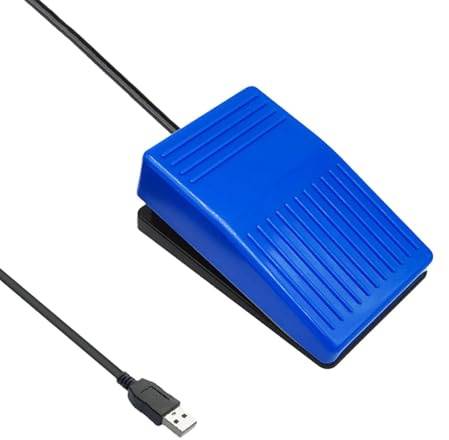 LeeQinersw -Fußsteuerungs-Actionpedal, Push-to-Talk-Fußpedal, professionell, für, Leichter Plug-and-Play-Fußschalter, Blau Still