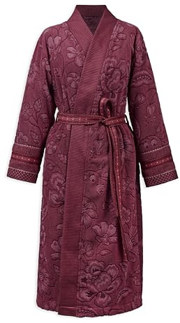 Pip Studio Bademantel Jasmin Jacquard Dunkelrosa XS
