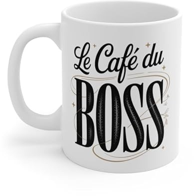 Teecustom Tasse Céramique 325 ml Le Café du Boss – Mug Cadeau Original pour Patron ou Manager – Compatible Lave-Vaisselle et Micro-Ondes