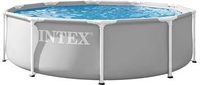 INTEX PrismFrame Pool rund Aufstellpool (Ø 305 x 76 cm) inkl. 12V Filterpumpe, Familienpool Swimmingpool Volumen ca 4.485 l, blau (26702GS)