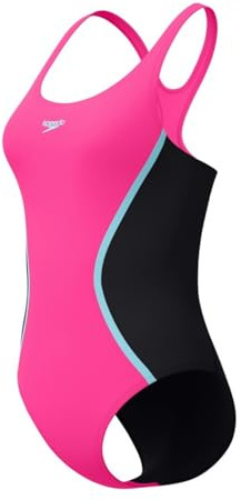 Speedo Badeanzug für Damen Solid Splice Medalist Chlorbeständig